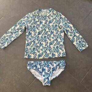 Girls Long Sleeve Rash Guard 2pc Set